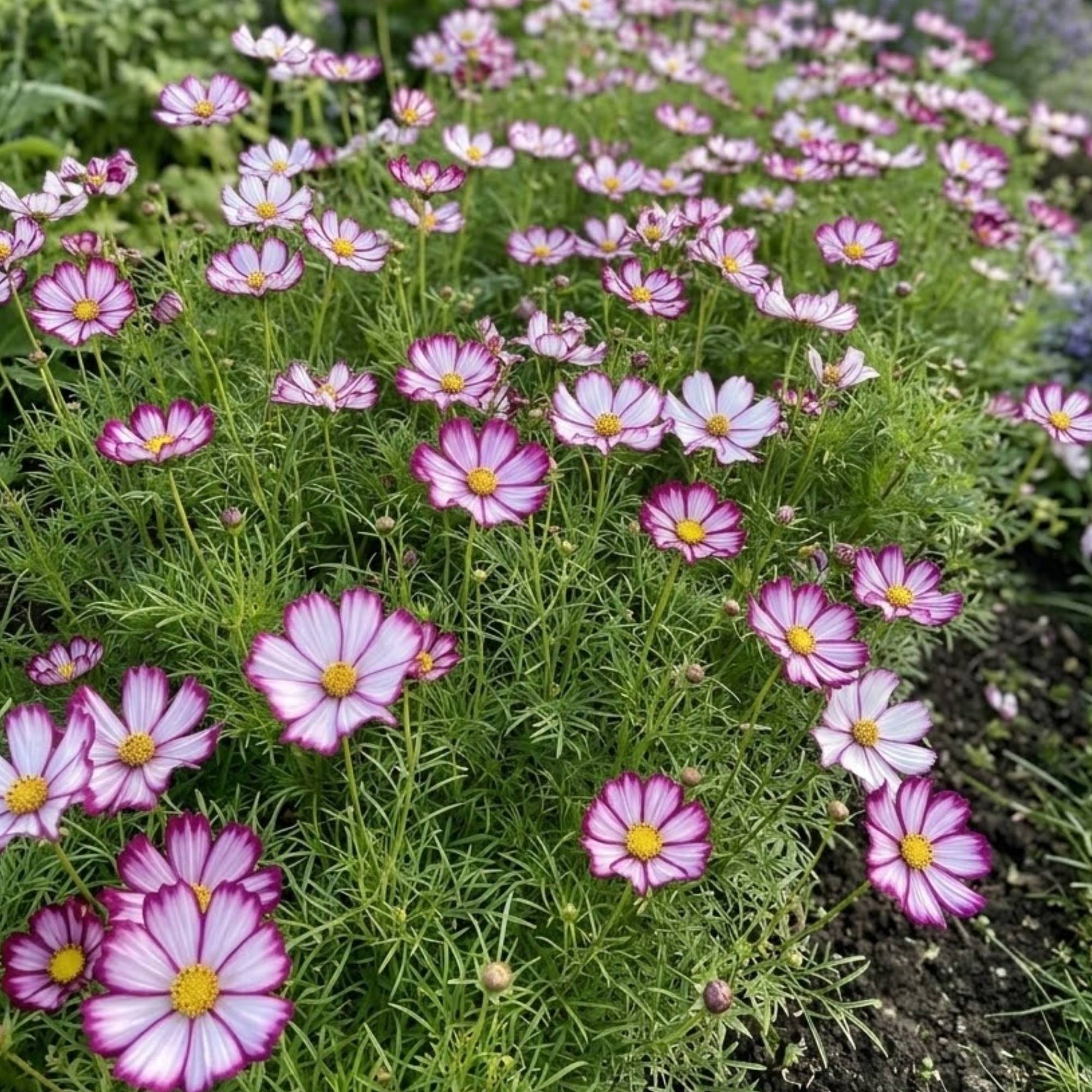 Cosmos Dwarf Purple Picotee - Cosmos Seeds | Fontana Seeds