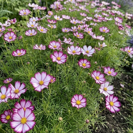 Cosmos Dwarf Purple Picotee