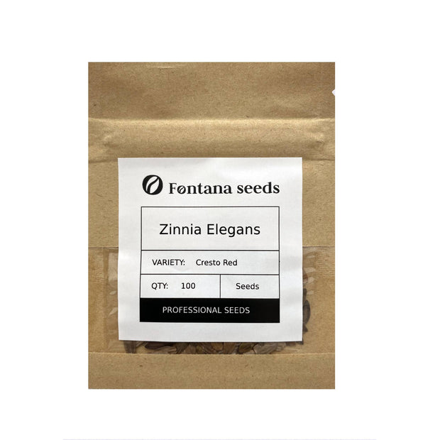 Zinnia Elegans Seed - Cresto Red